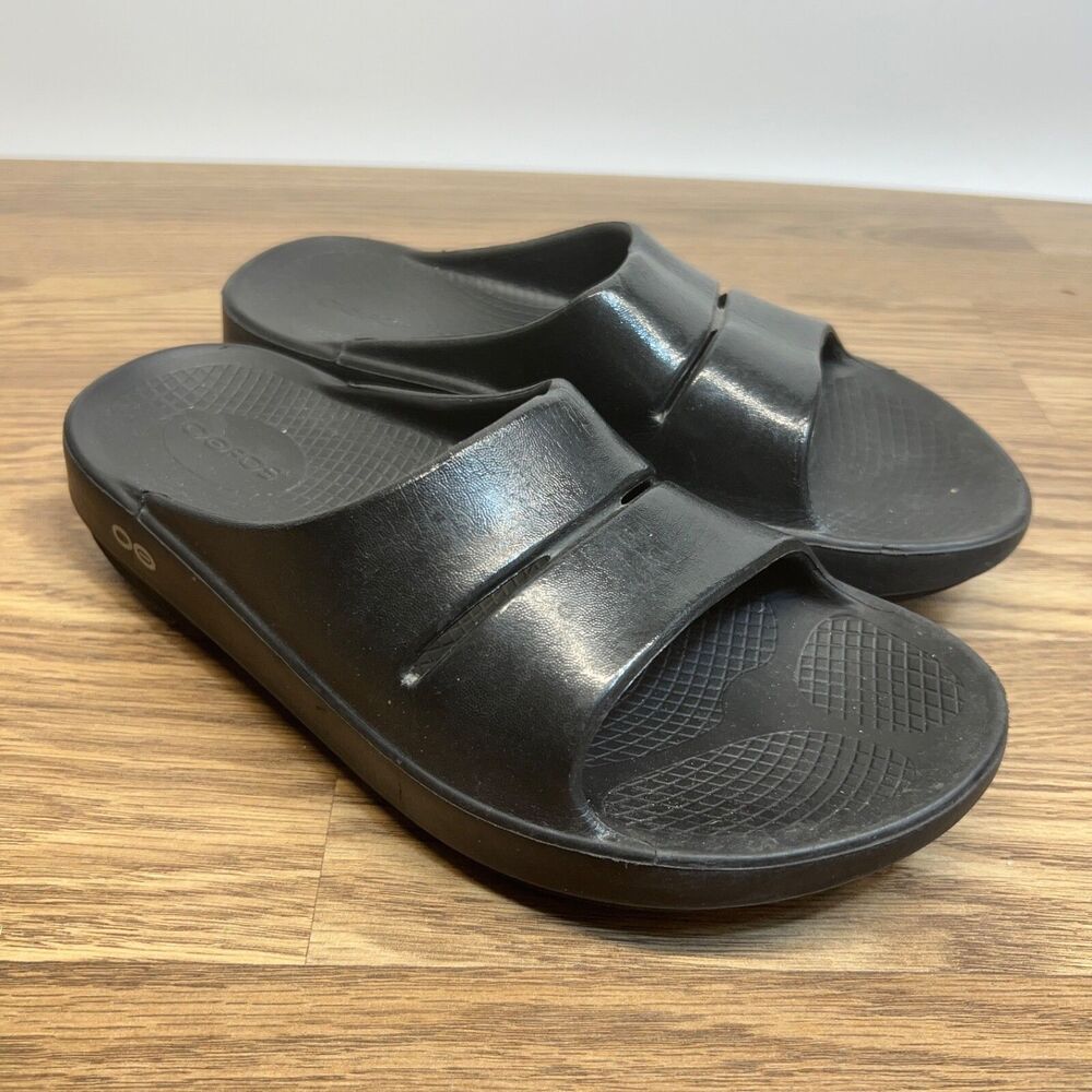 Oofos Ooahh Recovery Comfort Slide Sandals Black Womens 7 Mens 5 EU 38